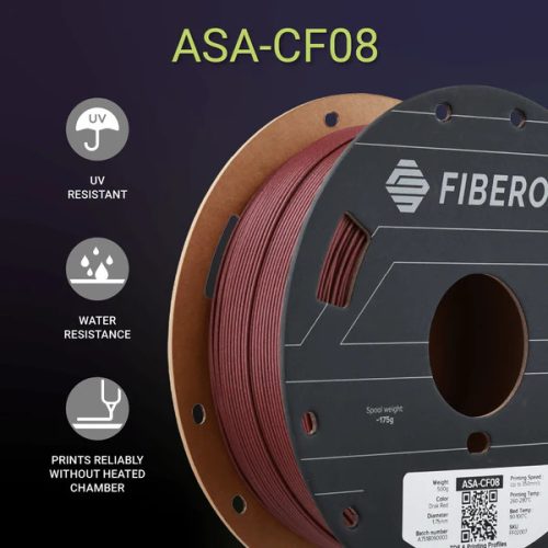 Polymaker Fiberon ASA-CF08 Dark Red nyomtatószál, vörös